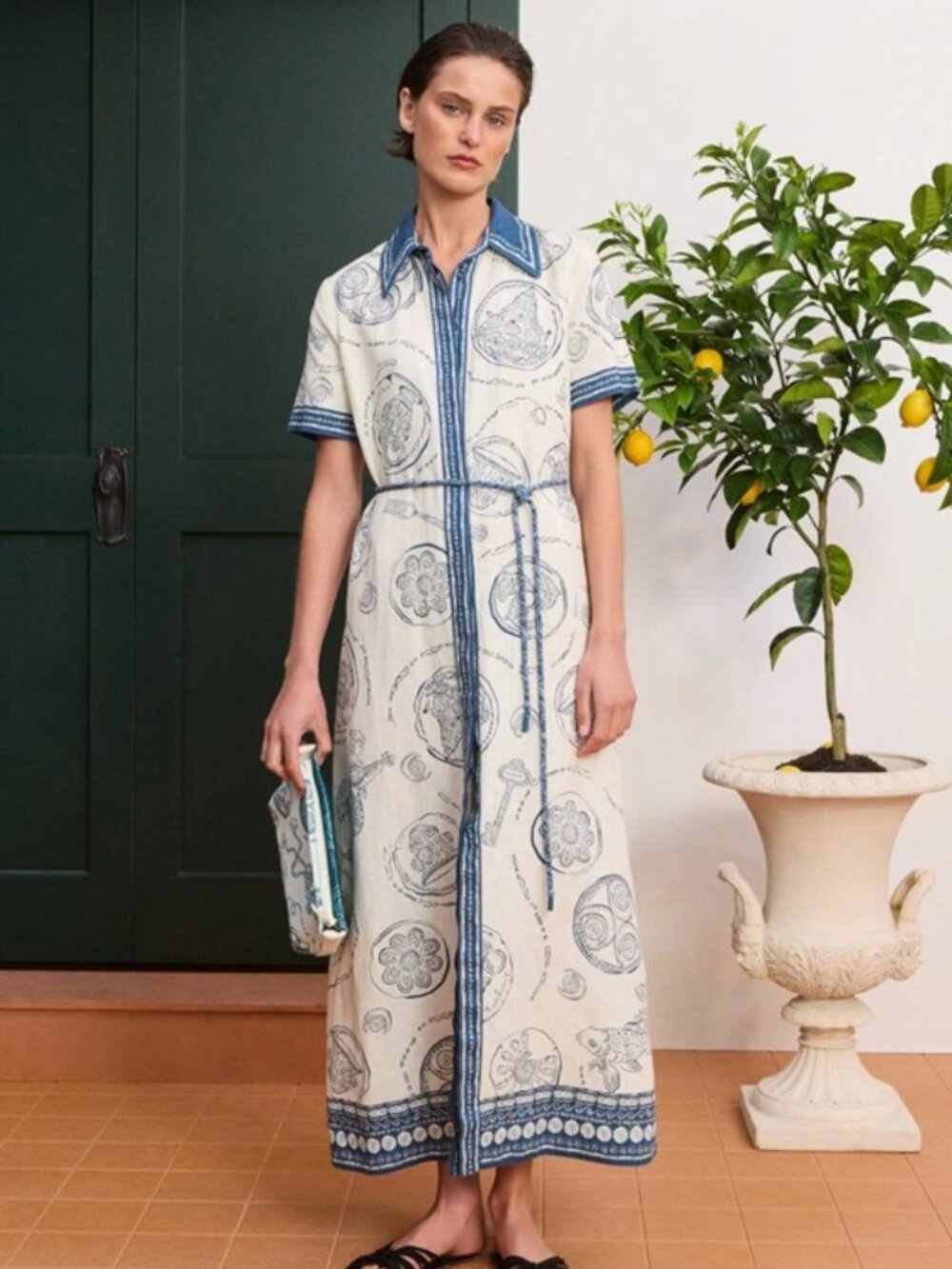 ALÉMAIS Lucky Linen Belted Maxi Dress US2